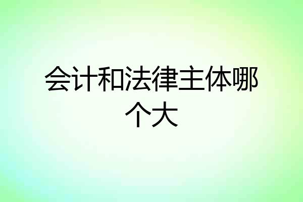 会计和法律主体哪个大