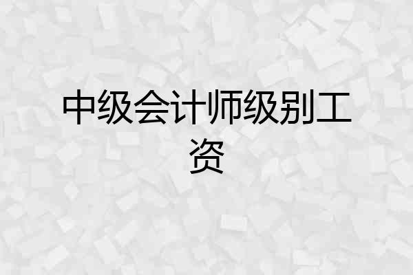 中级会计师级别工资