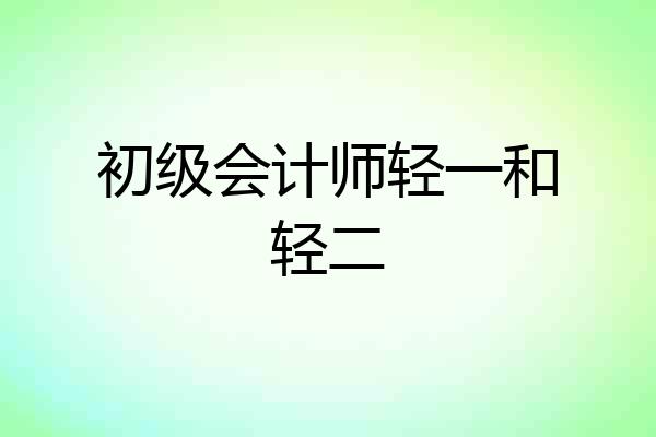 初级会计师轻一和轻二