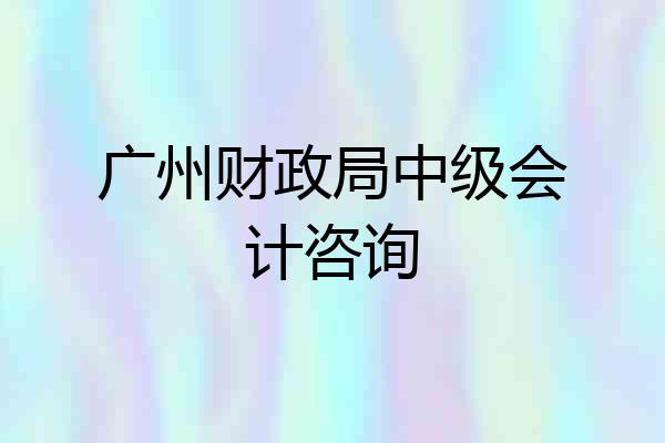 广州财政局中级会计咨询