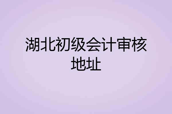 湖北初级会计审核地址