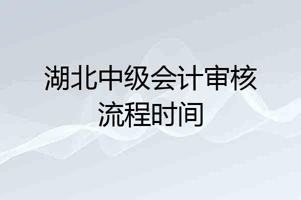 湖北中级会计审核流程时间