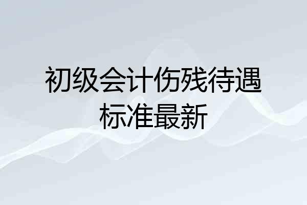 初级会计伤残待遇标准最新