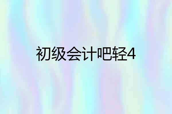 初级会计吧轻4