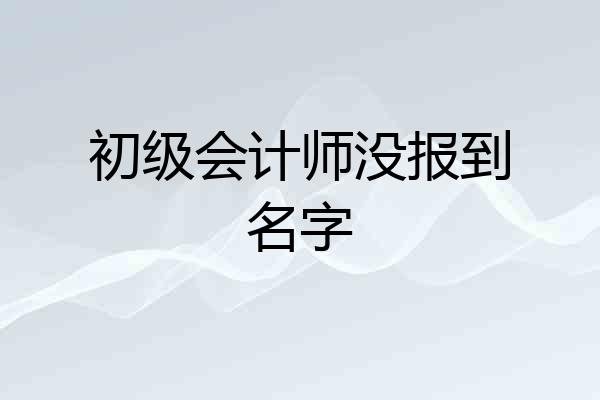 初级会计师没报到名字