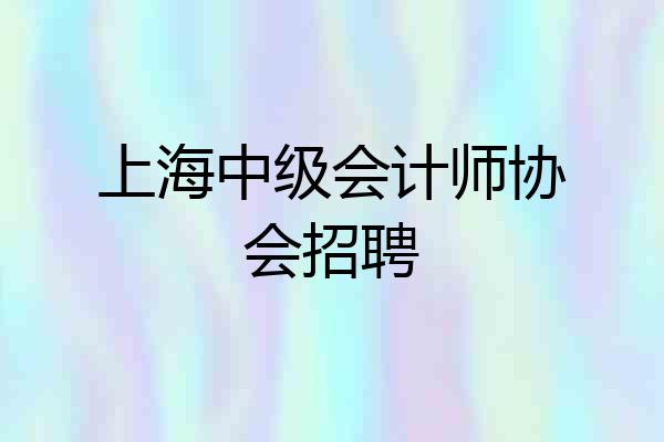 上海中级会计师协会招聘