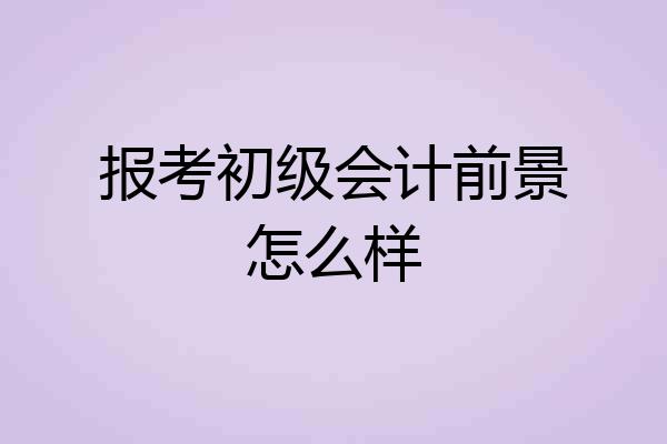 报考初级会计前景怎么样