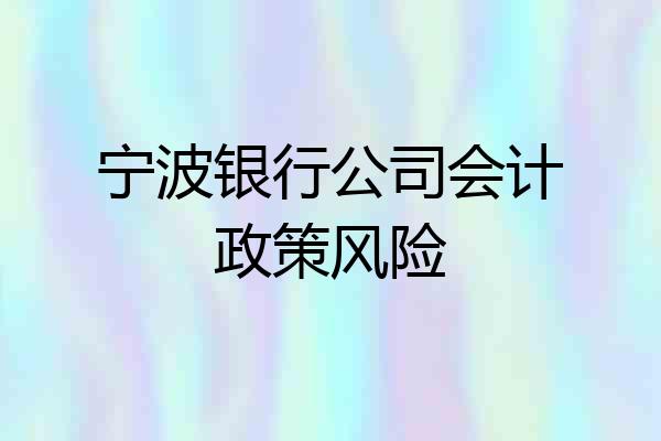 宁波银行公司会计政策风险