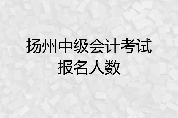 扬州中级会计考试报名人数
