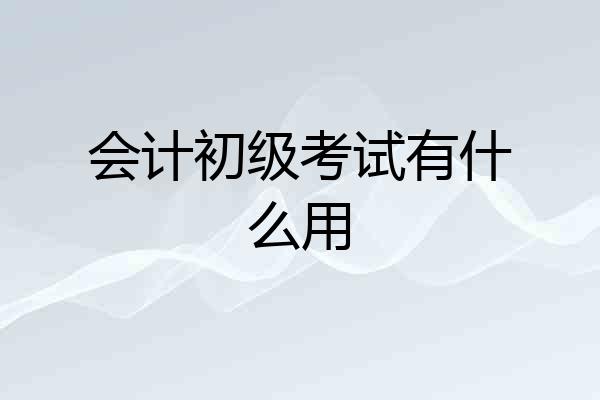会计初级考试有什么用