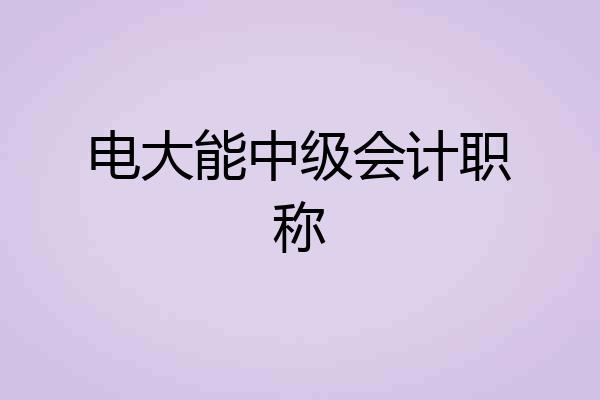 电大能中级会计职称