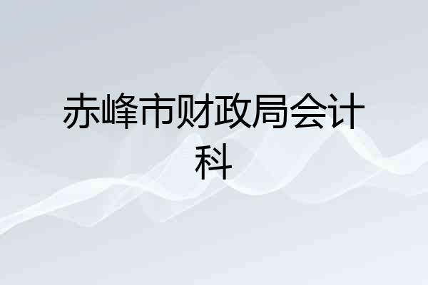 赤峰市财政局会计科