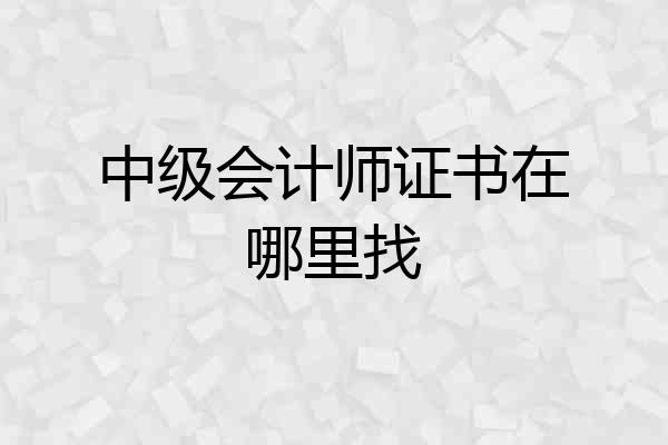 中级会计师证书在哪里找