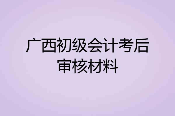 广西初级会计考后审核材料