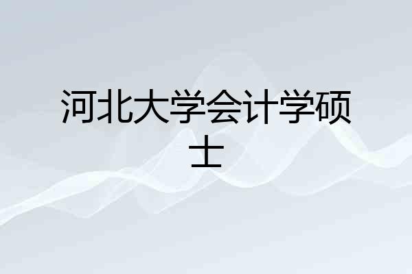 河北大学会计学硕士