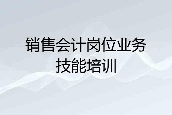 销售会计岗位业务技能培训