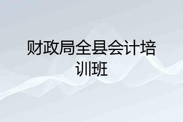 财政局全县会计培训班