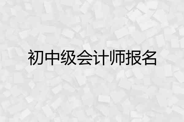 初中级会计师报名