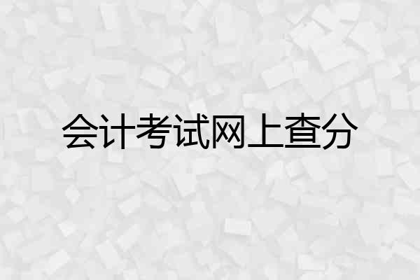 会计考试网上查分