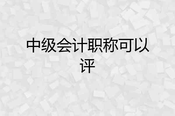 中级会计职称可以评
