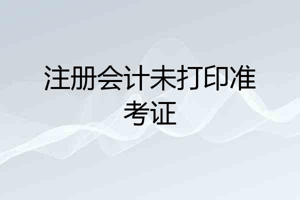 注册会计未打印准考证