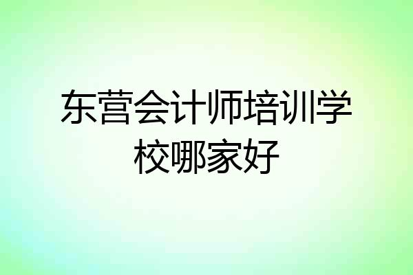 东营会计师培训学校哪家好