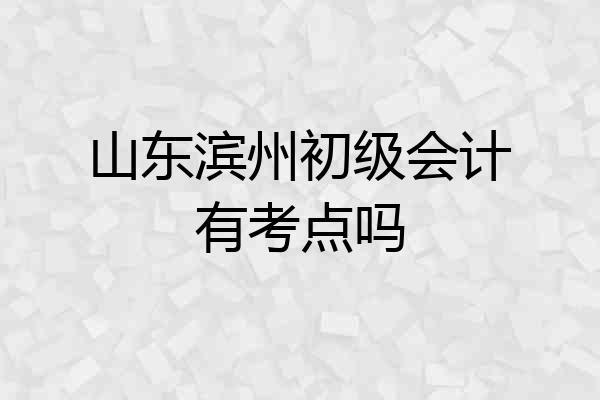山东滨州初级会计有考点吗