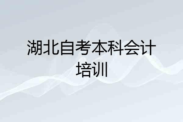 湖北自考本科会计培训