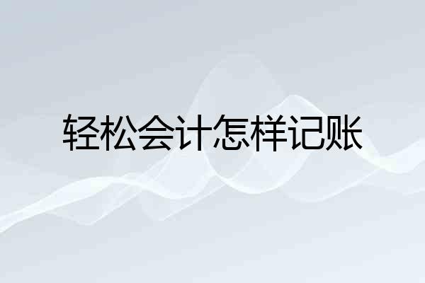 轻松会计怎样记账