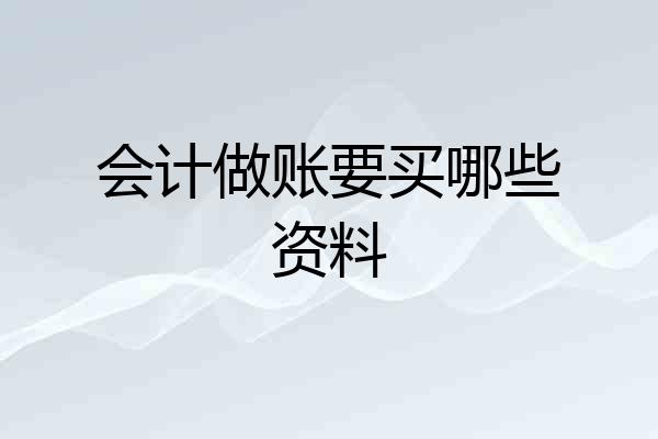 会计做账要买哪些资料