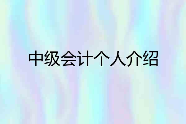 中级会计个人介绍