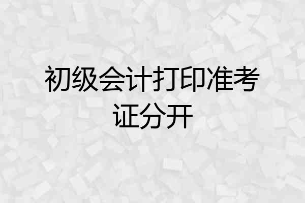 初级会计打印准考证分开
