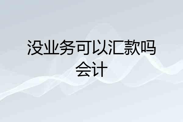 没业务可以汇款吗会计