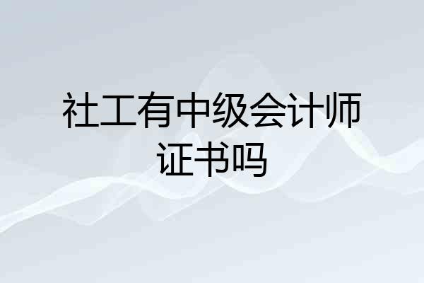 社工有中级会计师证书吗