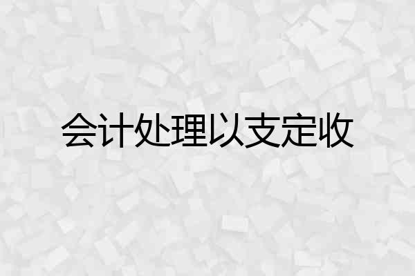 会计处理以支定收