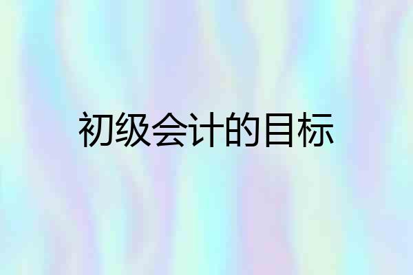 初级会计的目标