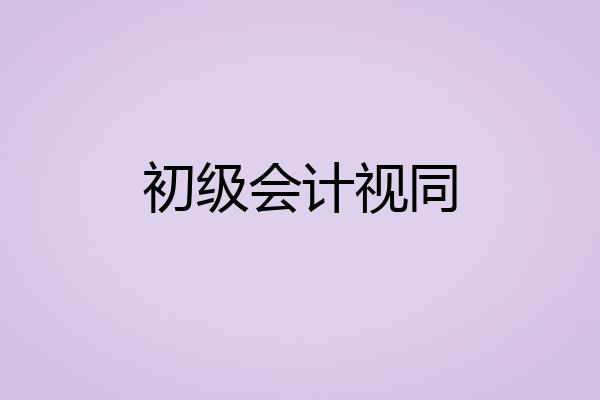 初级会计视同