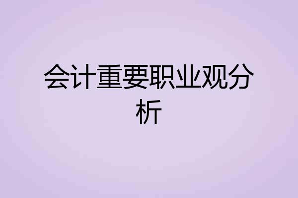 会计重要职业观分析