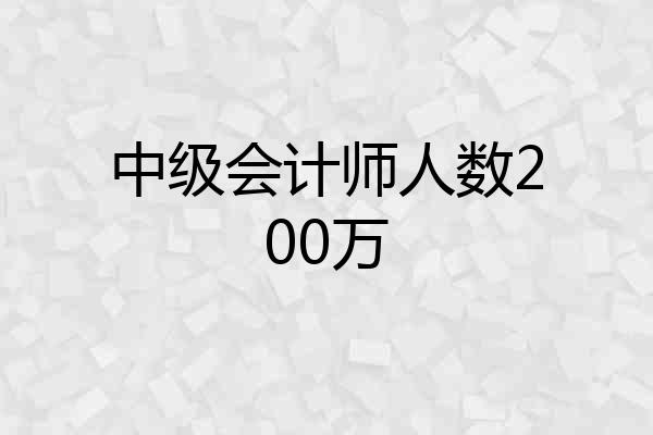 中级会计师人数200万