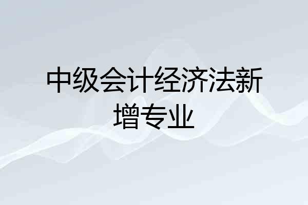 中级会计经济法新增专业