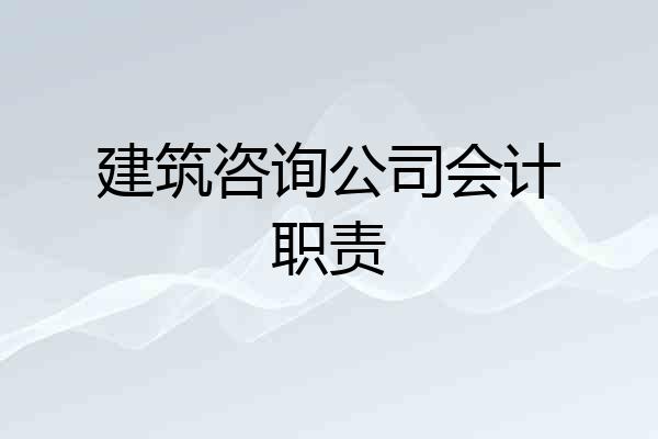 建筑咨询公司会计职责