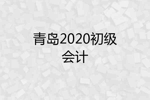 青岛2020初级会计