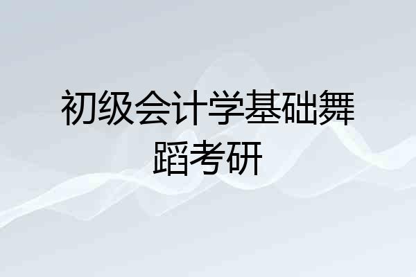 初级会计学基础舞蹈考研