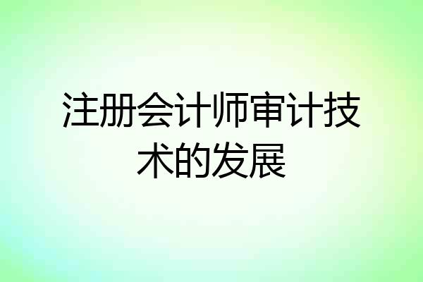 注册会计师审计技术的发展