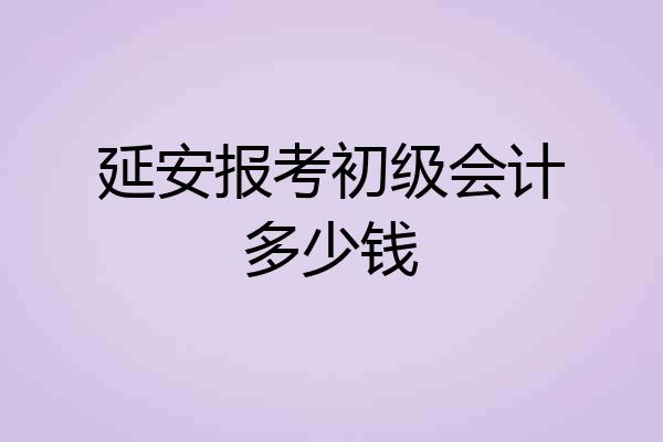 延安报考初级会计多少钱