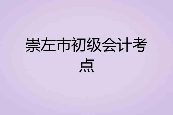 崇左市初级会计考点