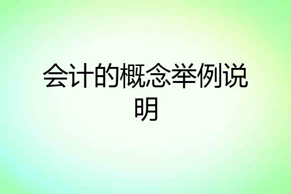 会计的概念举例说明