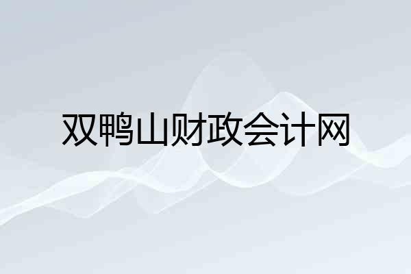 双鸭山财政会计网