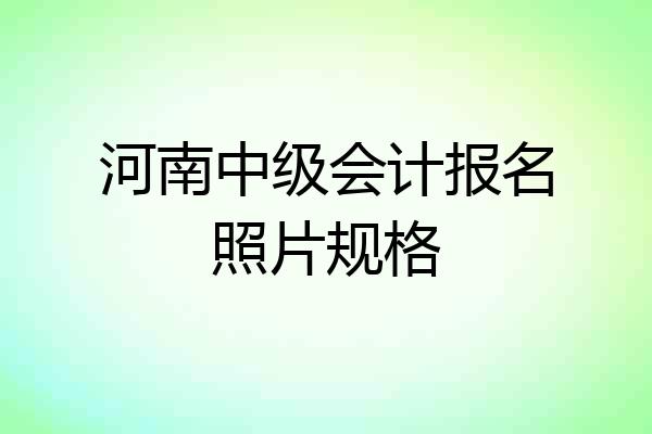 河南中级会计报名照片规格