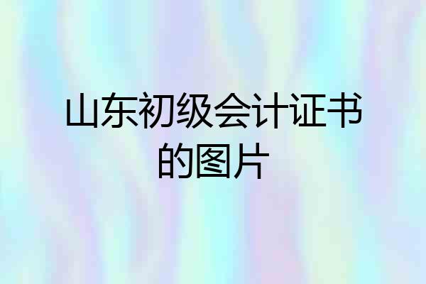 山东初级会计证书的图片